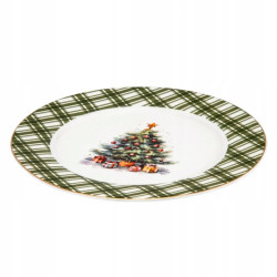 Talerz deserowy Świąteczny Porcelanowy Choinka Boże Narodzenie 20cm