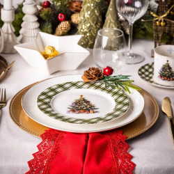 Talerz deserowy Świąteczny Porcelanowy Choinka Boże Narodzenie 20cm