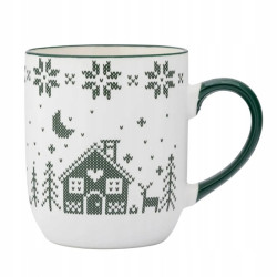 Duży kubek świąteczny porcelanowy Altom Design Grenlandia 450 ml