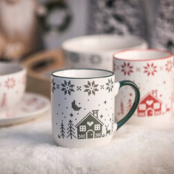 Duży kubek świąteczny porcelanowy Altom Design Grenlandia 450 ml