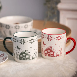 Duży kubek świąteczny porcelanowy Altom Design Grenlandia 450 ml