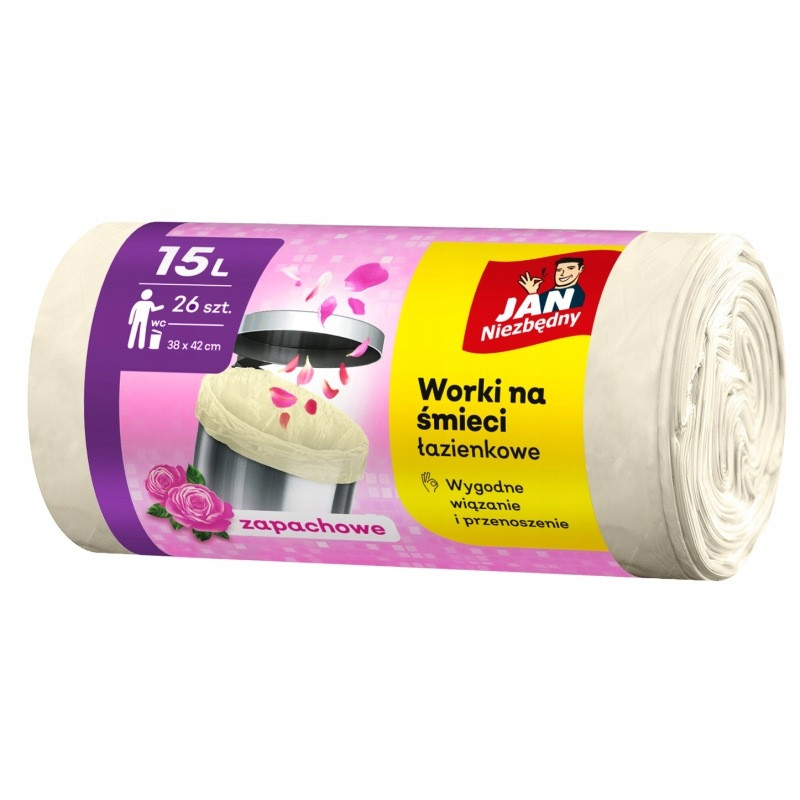 JAN NIEZBĘDNY WORKI DO ŁAZIENKI NA ŚMIECI 15L 26SZT