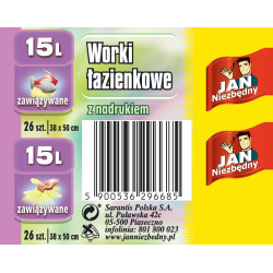 JAN NIEZBĘDNY WORKI DO ŁAZIENKI NA ŚMIECI 15L 26SZT
