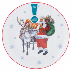 Talerz świąteczny deserowy talerzyk Altom Design Wyprawa Mikołaja 20,5 cm