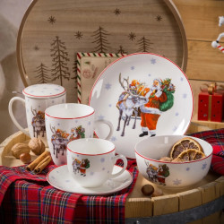 Talerz świąteczny deserowy talerzyk Altom Design Wyprawa Mikołaja 20,5 cm