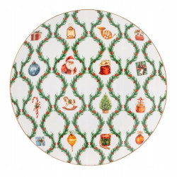 Talerz deserowy Świąteczny porcelanowy Świąteczna Girlanda 20 cm