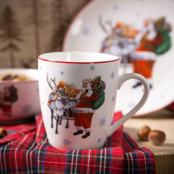 Kubek Wyprawa Mikołaja 400 ml duży ŚWIĄTECZNY porcelanowy Altom Design