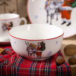 Salaterka miska do zupy 0,6 l świąteczna Altom Design Wyprawa Mikołaja 14cm