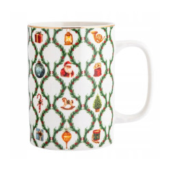 Kubek świąteczny porcelanowy Świąteczna Girlanda Mikołaj 380 ml