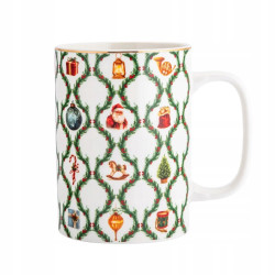 Kubek świąteczny porcelanowy Świąteczna Girlanda Mikołaj 380 ml