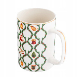 Kubek świąteczny porcelanowy Świąteczna Girlanda Mikołaj 380 ml