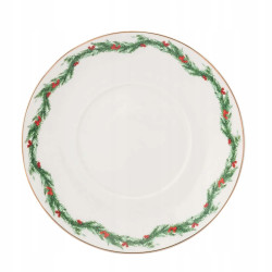 Filiżanka ze spodkiem 220ml porcelanowa do kawy herbaty Świąteczna Girlanda