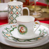 Filiżanka ze spodkiem 220ml porcelanowa do kawy herbaty Świąteczna Girlanda