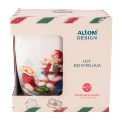 KUBEK ŚWIĄTECZNY LIST DO MIKOŁAJA DUŻY 400 ML KARTONIK NA PREZENT