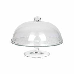 PATERA SZKLANA Z KLOSZEM NA TORT CIASTO OWOCE 29 cm Z POKRYWĄ NA PREZENT