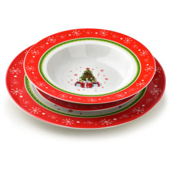 talerze świąteczne Komplet 3 talerzy świątecznych Mondex SANTA LILA