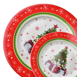 talerze świąteczne Komplet 3 talerzy świątecznych Mondex SANTA LILA
