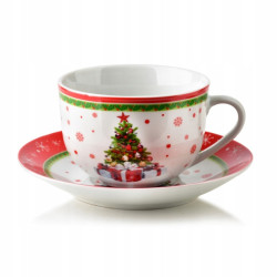 Filiżanka świąteczne ze spodkiem 200ml SANTA LILA mondex porcelana