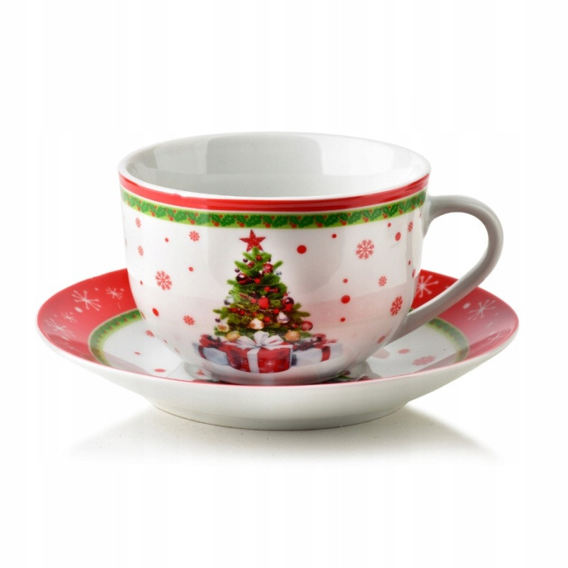 Filiżanka świąteczne ze spodkiem 200ml SANTA LILA mondex porcelana