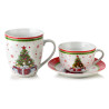 Filiżanka świąteczne ze spodkiem 200ml SANTA LILA mondex porcelana