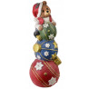 Świąteczna Figura LED Miś 65 cm Ceramiczna Czerwona SANTA LILA