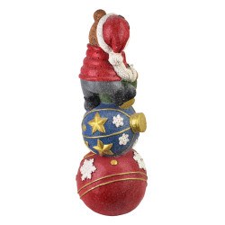 Świąteczna Figura LED Miś 65 cm Ceramiczna Czerwona SANTA LILA
