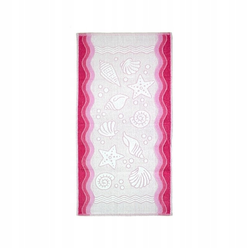 Ręcznik kąpielowy FLORA OCEAN 70x140 cm 100% bawełna RÓŻOWY 380 g/m²