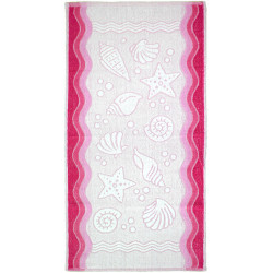 Ręcznik kąpielowy FLORA OCEAN 70x140 cm 100% bawełna RÓŻOWY 380 g/m²