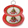 Patera świąteczne dwupoziomowa SANTA LILA szklana 20cm/25cm