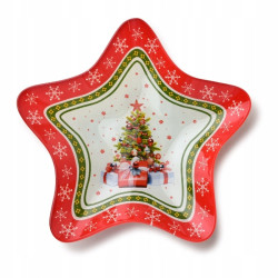 SANTA LILA Miseczka świąteczna gwiazdka 23x23x3,8cm mondex szklana