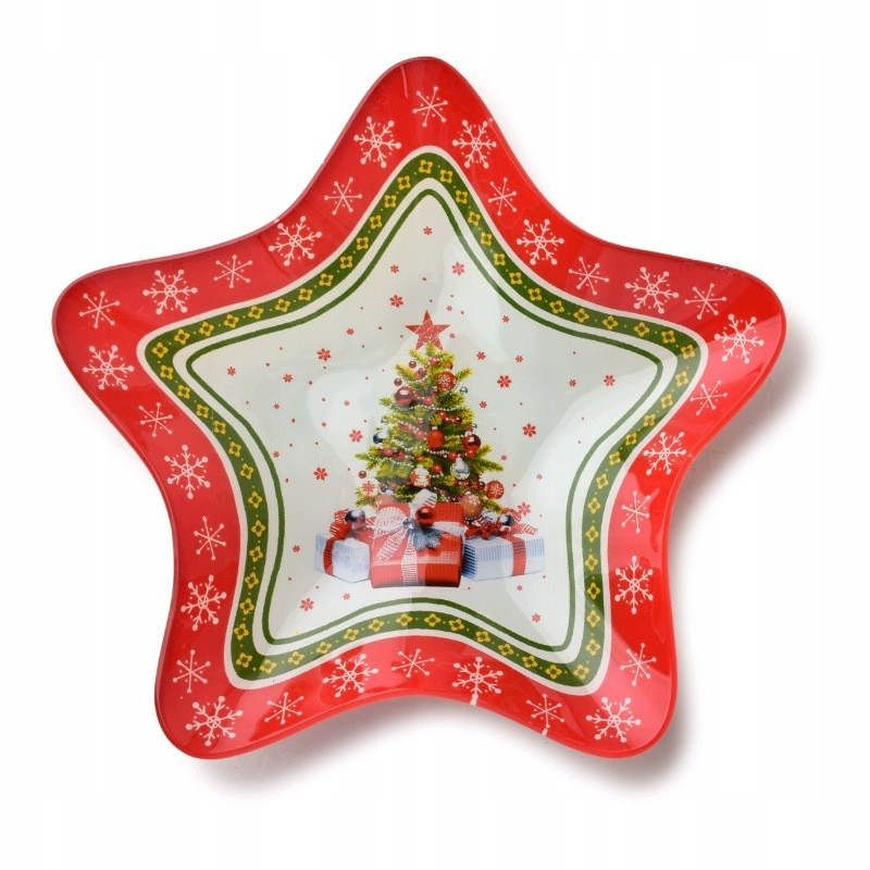 SANTA LILA Miseczka świąteczna gwiazdka 23x23x3,8cm mondex szklana