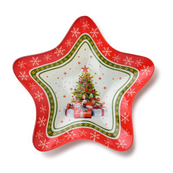 SANTA LILA Miseczka świąteczna gwiazdka 23x23x3,8cm mondex szklana