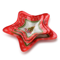 SANTA LILA Miseczka świąteczna gwiazdka 23x23x3,8cm mondex szklana
