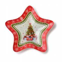 SANTA LILA Miseczka świąteczna szkło gwiazdka 19,5x19,5x3,3cm