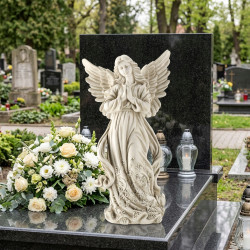 FIGURA ANIOŁ OZDOBA CMENTARNA NA GRÓB DEKORACJA NAGROBNA POSĄG RZEŹBA