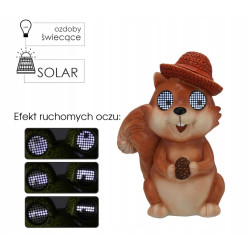 FIGURKA OGRODOWA - WIEWIÓRKA W KAPELUSZU LED 22,6 x 14,6 x 29,7 CM