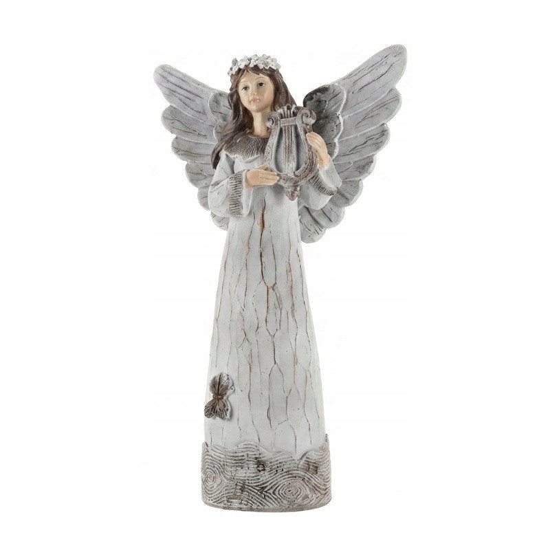 FIGURA ANIOŁ Z LIRĄ 22 x 9 x 35 CM NAGROBNA NA CMENTARZ