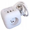 PRZEDŁUŻACZ KOSTKA ZASILAJĄCA 3 GNIAZDA 230V I 3 GNIAZDA USB 1,5 M BIAŁA