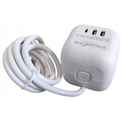 PRZEDŁUŻACZ KOSTKA ZASILAJĄCA 3 GNIAZDA 230V I 3 GNIAZDA USB 1,5 M BIAŁA