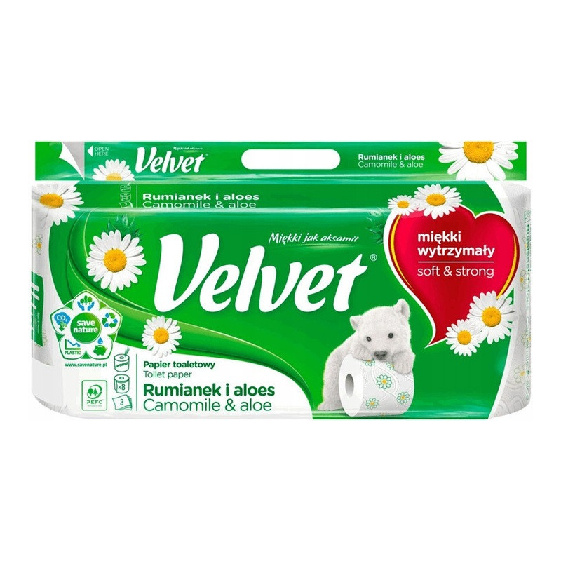 Papier toaletowy VELVET Rumianek 3 warstwy 8szt.