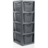 Regał z 4 koszykami Rattan antracyt BRANQ