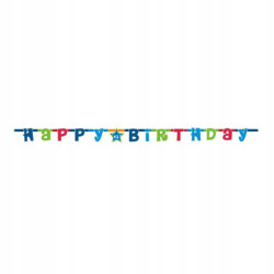 GIRLANDA HAPPY BIRTHDAY NIEBIESKI 1,8M