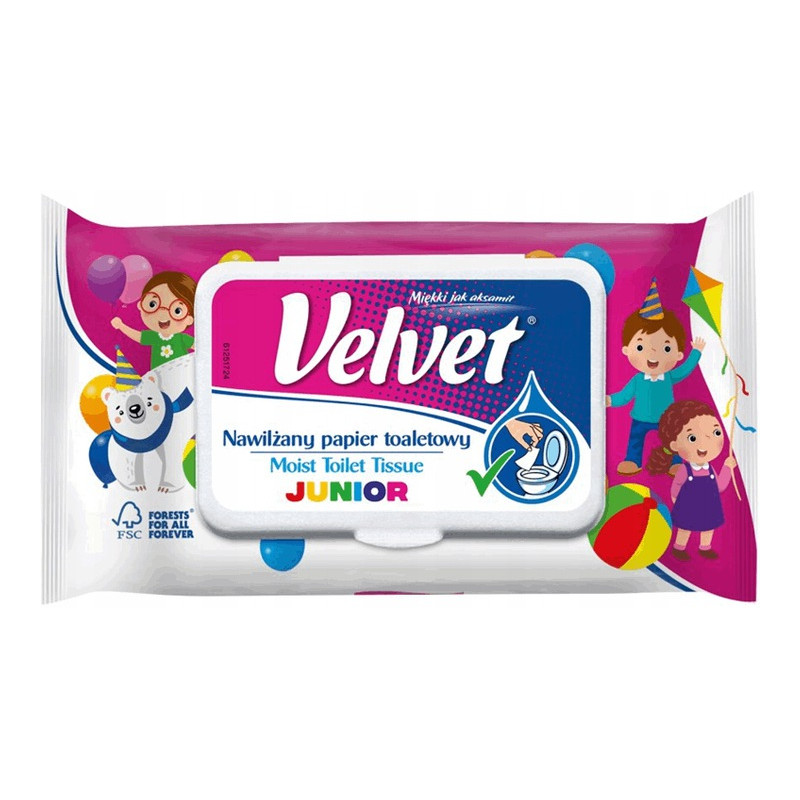 Velvet Junior Nawilżany papier toaletowy 42 sztuki