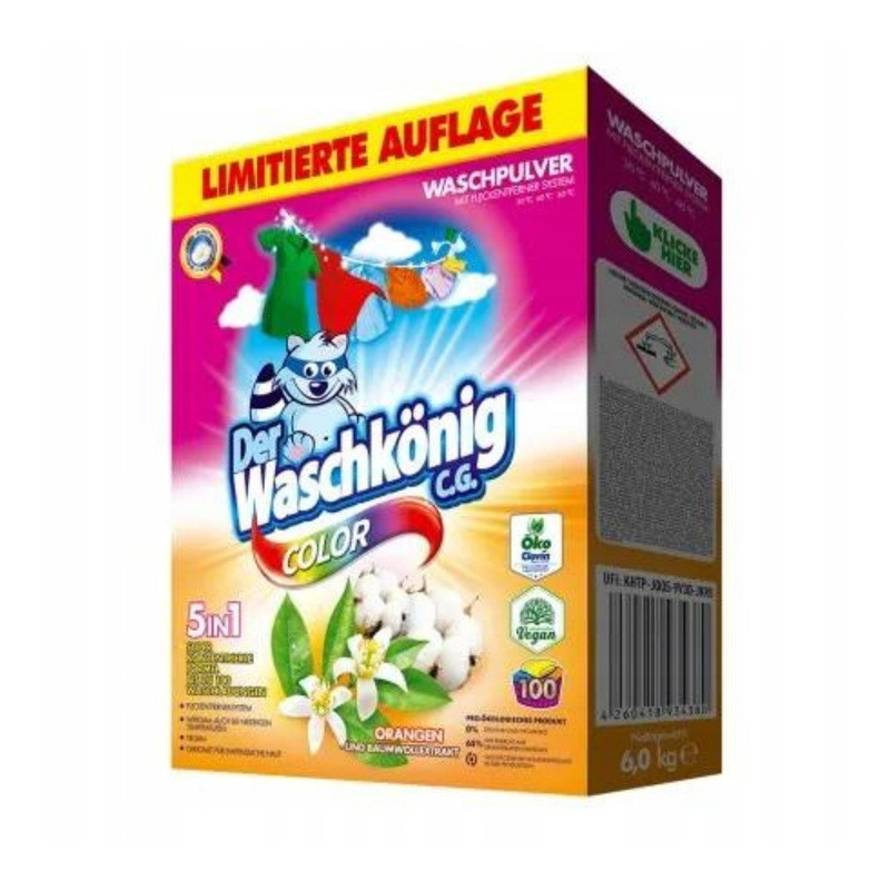 Waschkonig proszek 6kg Kolor karton pomar/bawełna