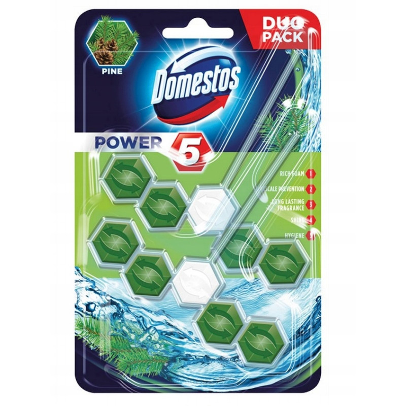 Domestos Duo Power 5 zawieszka do WC Pine 2 sztuki