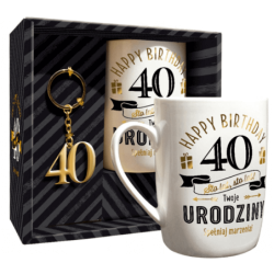 KUBEK 40 LAT Z BRELOKIEM MAD DOTS NA PREZENT
