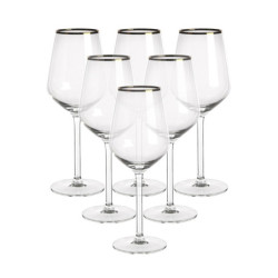 RUBIN GOLD KOMPLET 6 KIELISZKÓW WINO BIAŁE 370 ML