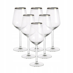 RUBIN GOLD KOMPLET 6 KIELISZKÓW WINO BIAŁE 370 ML