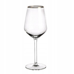 RUBIN GOLD KOMPLET 6 KIELISZKÓW WINO BIAŁE 370 ML