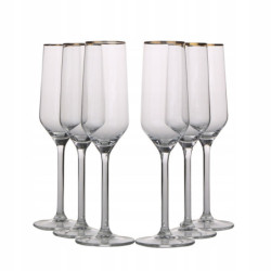 RUBIN GOLD KOMPLET 6 KIELISZKÓW SZAMPAN 220 ML
